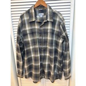Carhartt Force Relaxed Fit Plaid Button Down Shirt Mens 2XL Green Long Sleeve